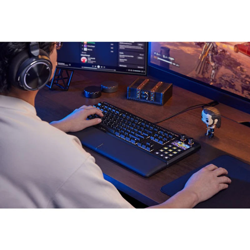 Clavier de jeu mécanique rétroéclairé à commutateurs linéaires mécaniques prélubrifiés MLX Pulse Galleon 100 SD de Corsair avec boutons Stream Deck