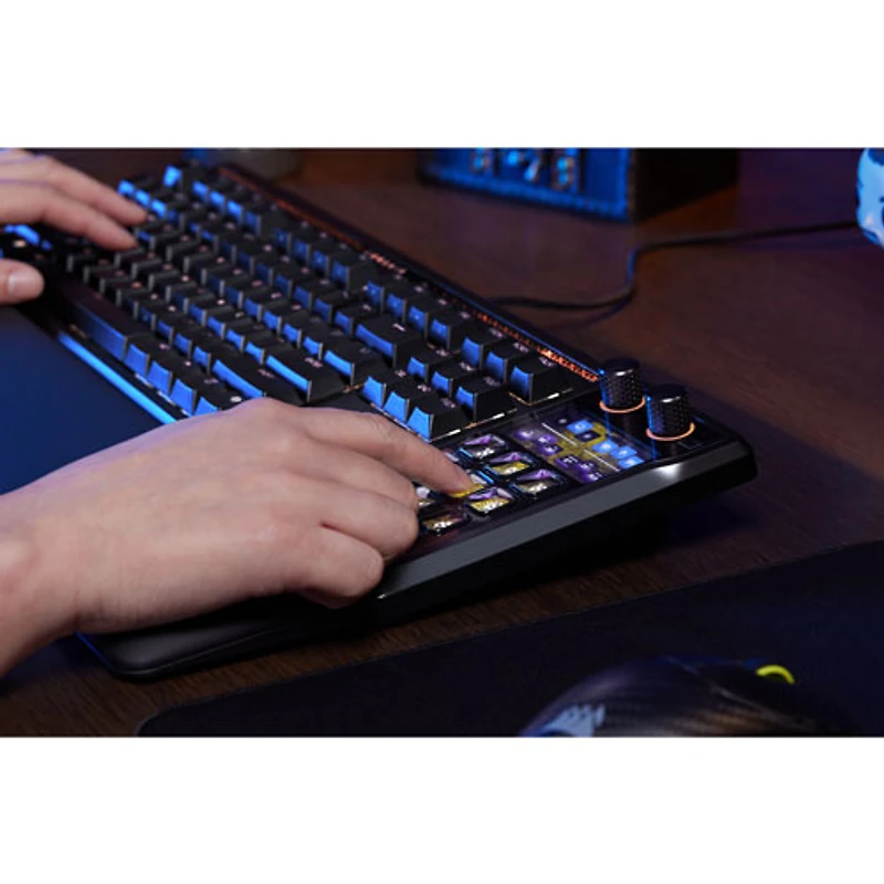 Clavier de jeu mécanique rétroéclairé à commutateurs linéaires mécaniques prélubrifiés MLX Pulse Galleon 100 SD de Corsair avec boutons Stream Deck