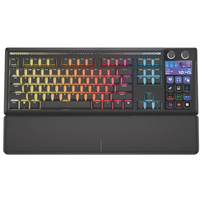 Clavier de jeu mécanique rétroéclairé à commutateurs linéaires mécaniques prélubrifiés MLX Pulse Galleon 100 SD de Corsair avec boutons Stream Deck