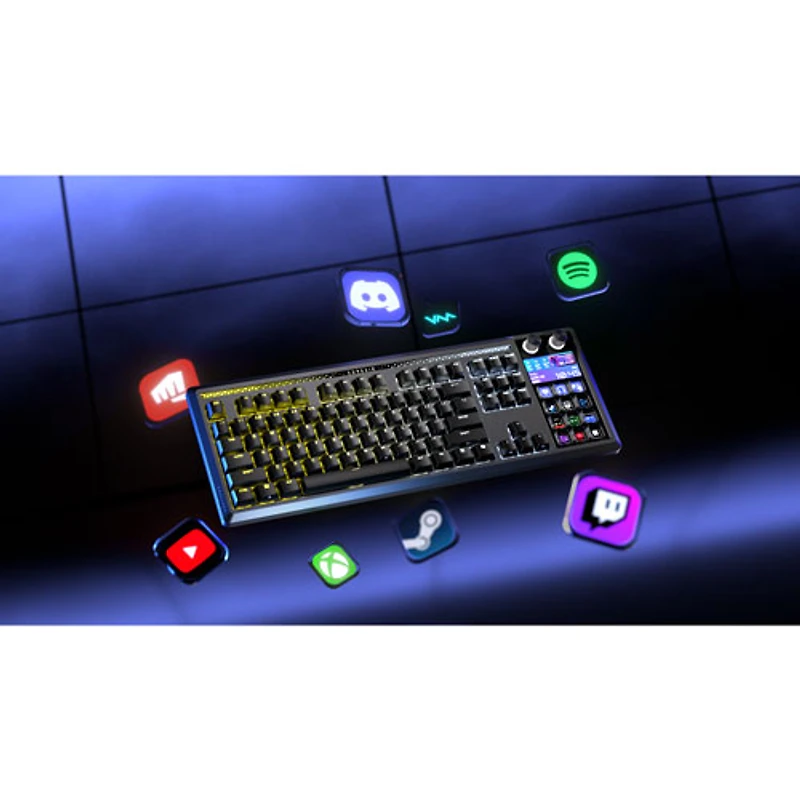 Clavier de jeu mécanique rétroéclairé à commutateurs linéaires mécaniques prélubrifiés MLX Pulse Galleon 100 SD de Corsair avec boutons Stream Deck