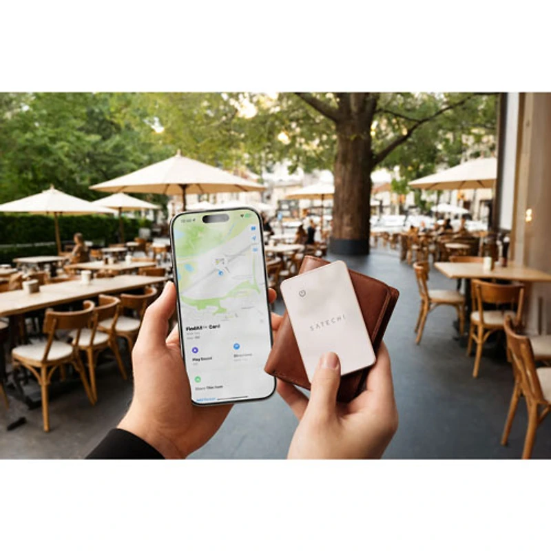 Satechi FindAll Wallet Tracker with Apple find my & Qi Charging - Desert Rose