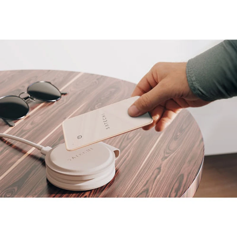 Satechi FindAll Wallet Tracker with Apple find my & Qi Charging - Desert Rose