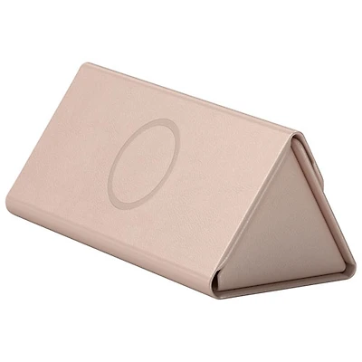 Étui à lunettes de repérage en cuir végétalien avec chargement Qi FindAll de Satechi - Rose du désert