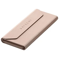 Étui à lunettes de repérage en cuir végétalien avec chargement Qi FindAll de Satechi - Rose du désert