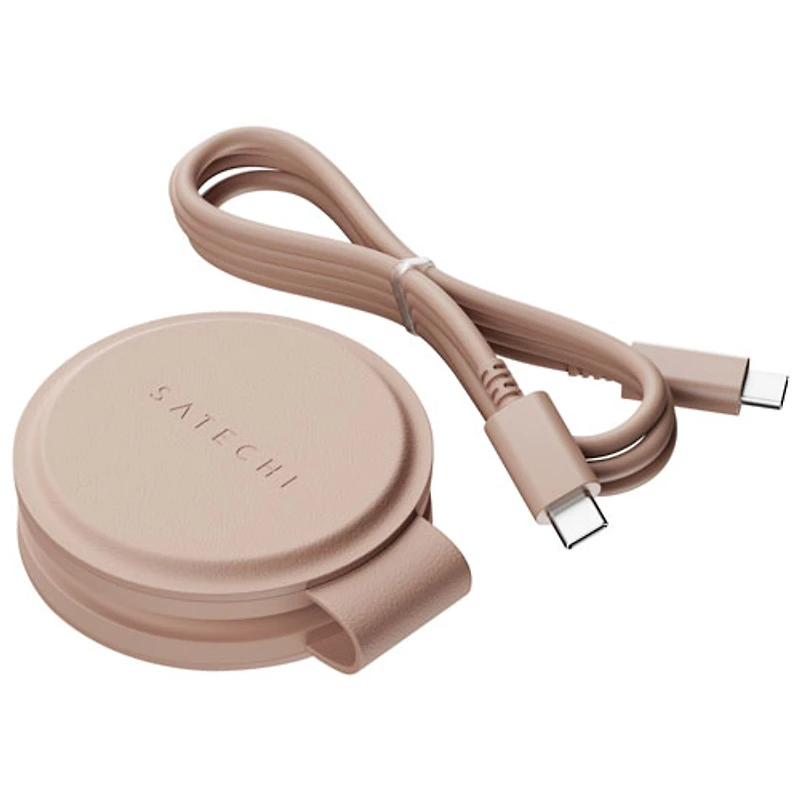 Chargeur sans fil 2-en-1 Qi2 15 W OntheGo de Satechi - Rose du désert