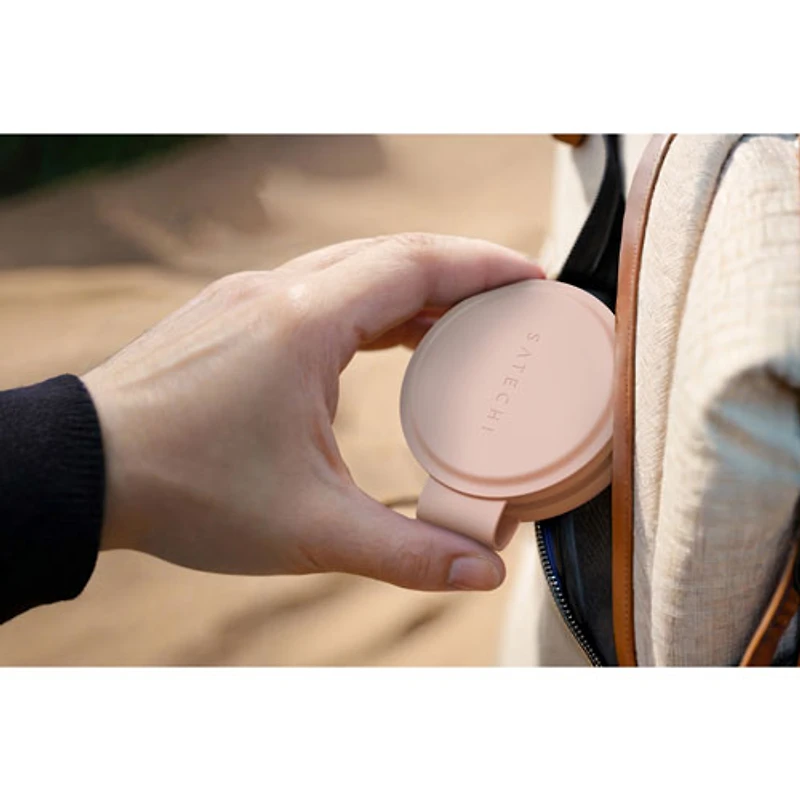 Chargeur sans fil 2-en-1 Qi2 15 W OntheGo de Satechi - Rose du désert