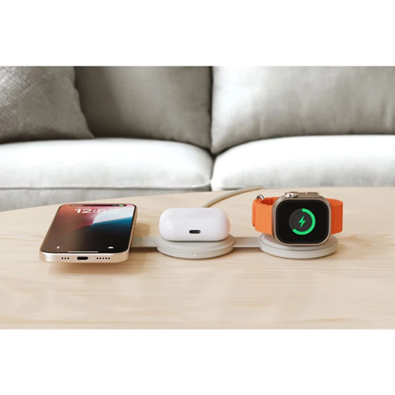 Chargeur sans fil 3-en-1 Qi2 15 W OntheGo de Satechi