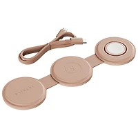 Chargeur sans fil 3-en-1 Qi2 15 W OntheGo de Satechi - Rose du désert