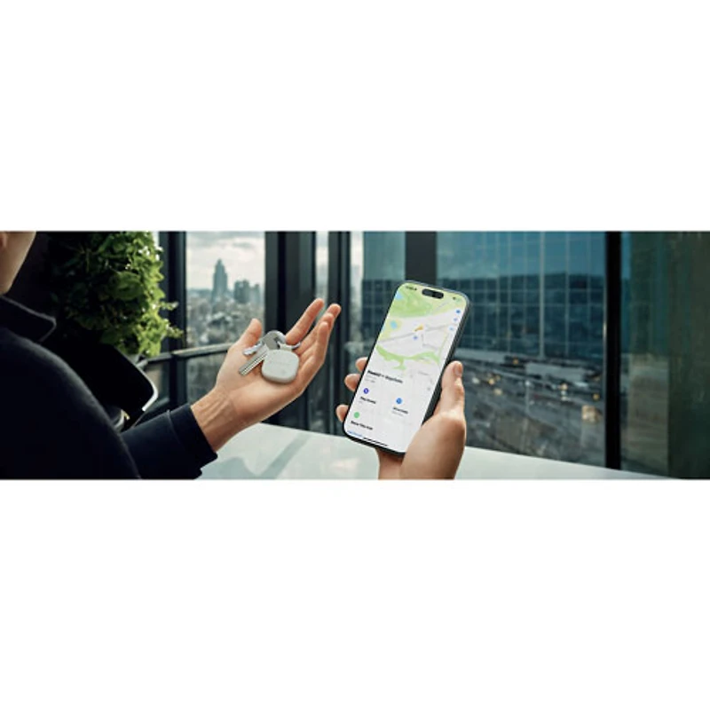 Porte-clés de repérage en cuir végétalien FindAll de Satechi - Sable