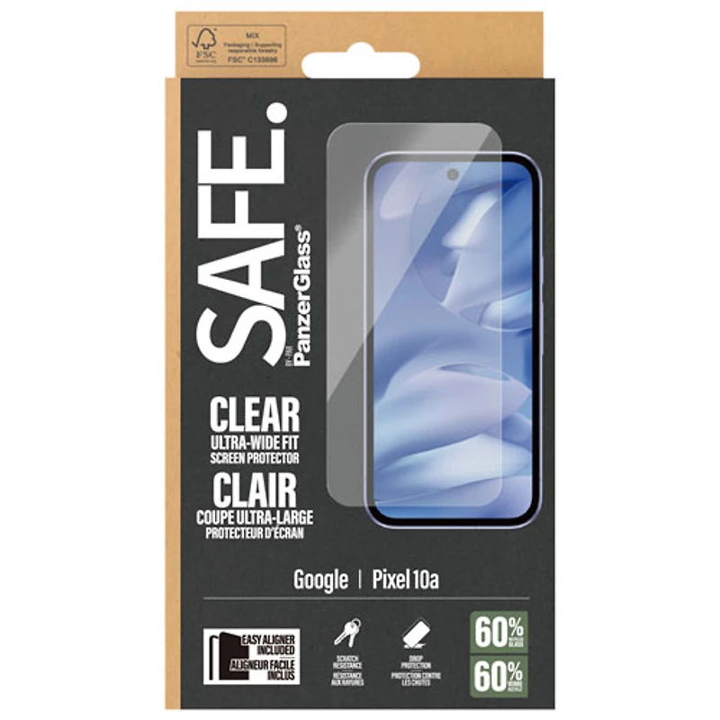 PanzerGlass Safe Ultra-Wide Fit Glass Screen Protector for Pixel 10a
