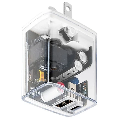 LOGiiX Power Plus Crystal Duo 20W USB-C/USB-A Wall Charger - Clear