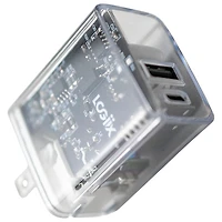 LOGiiX Power Plus Crystal Duo 20W USB-C/USB-A Wall Charger - Clear