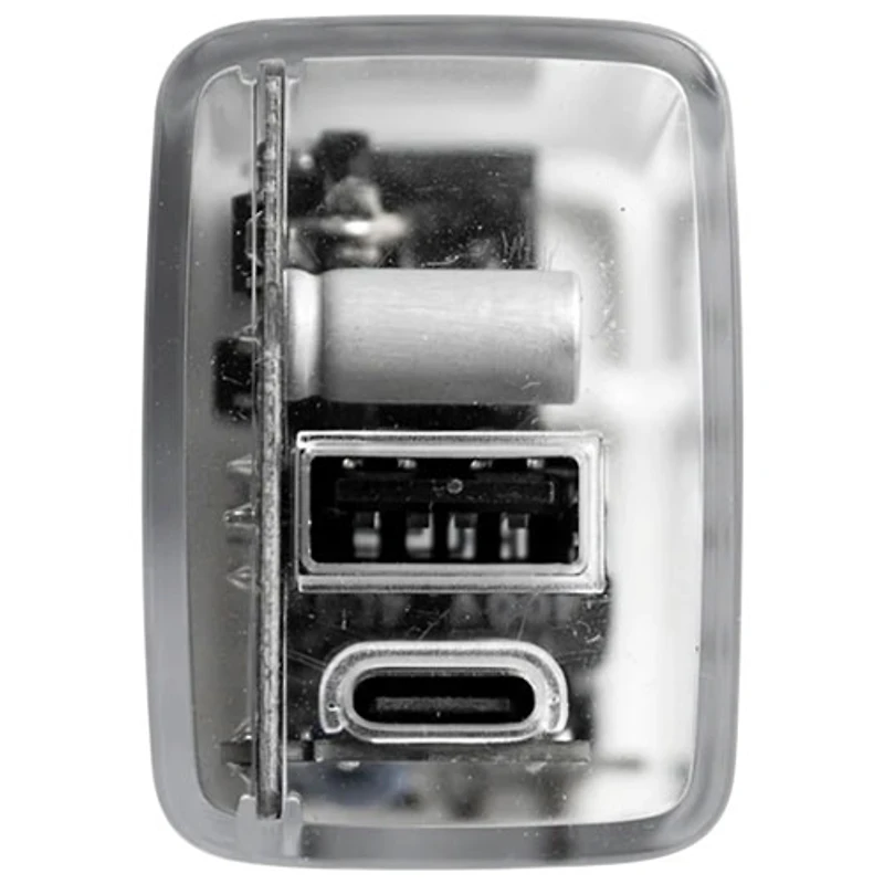 LOGiiX Power Plus Crystal Duo 20W USB-C/USB-A Wall Charger - Clear