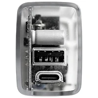 LOGiiX Power Plus Crystal Duo 20W USB-C/USB-A Wall Charger - Clear