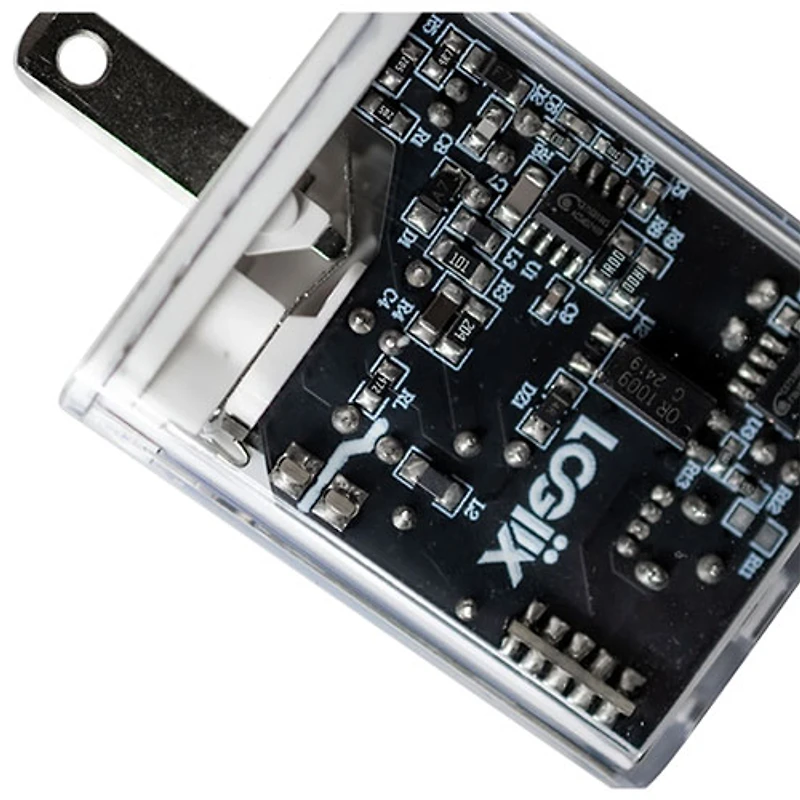 LOGiiX Power Plus Crystal Duo 20W USB-C/USB-A Wall Charger - Clear