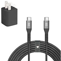 Chargeur mural USB-C GaN de 30 W Vibrance avec câble USB-C de 1,5 m de LOGiiX - Noir