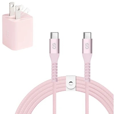 LOGiiX Vibrance 30W USB-C GaN Wall Charger with 1.5m USB-C Cable - Blush