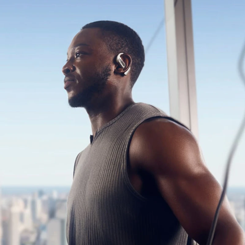 Écouteurs ouverts 100 % sans fil OpenFit Pro de Shokz - Blanc - Partenaire distributeur exclusif