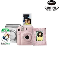 Boîte ouverte - Ensemble-cadeau avec appareil photo instantané Instax Mini 12 de Fujifilm - Rose fleuri