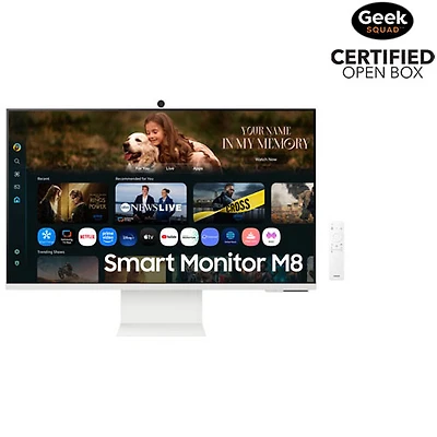 Boîte ouverte - Moniteur intelligent DEL AV Ultra HD 4K 60 Hz GàG 4 ms 32 po M8 de Samsung (LS32FM801UNXZA) - Blanc chaud