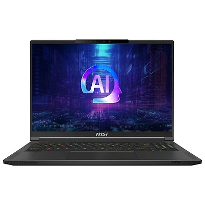 Portable de jeu de 16 po Stealth A16 AI+ de MSI - Noir (Ryzen AI 9 365 d'AMD/RAM 32 Go/SSD 1 To/GeForce RTX 4070/Win 11 Famille)