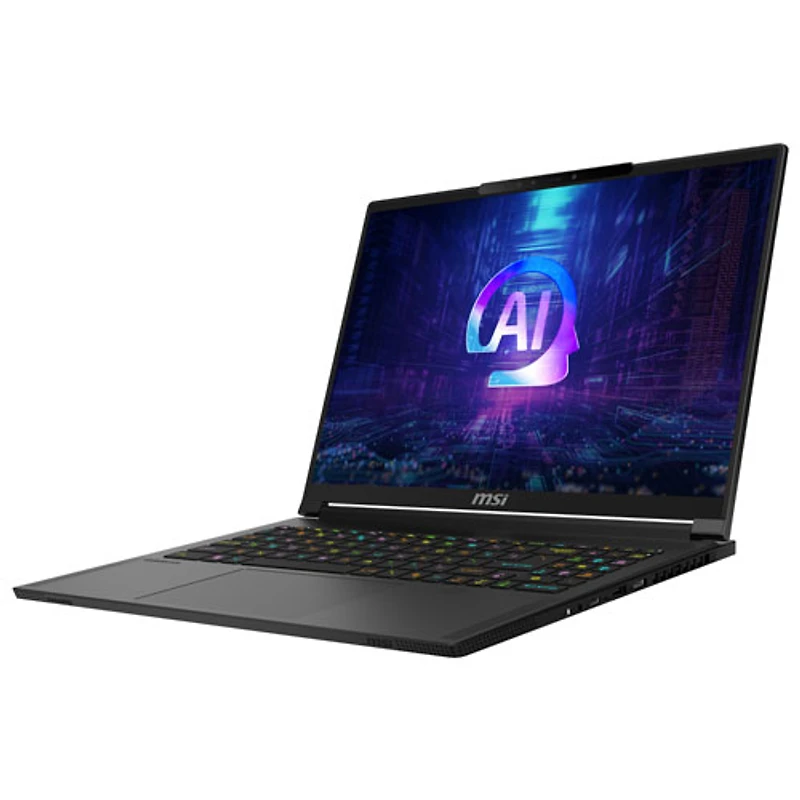 Portable de jeu de 16 po Stealth A16 AI+ de MSI - Noir (Ryzen AI 9 365 d'AMD/RAM 32 Go/SSD 1 To/GeForce RTX 4070/Win 11 Famille)