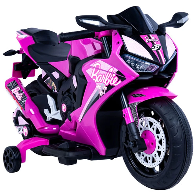 Moto porteuse Barbie 6 V de Flybar - Rose