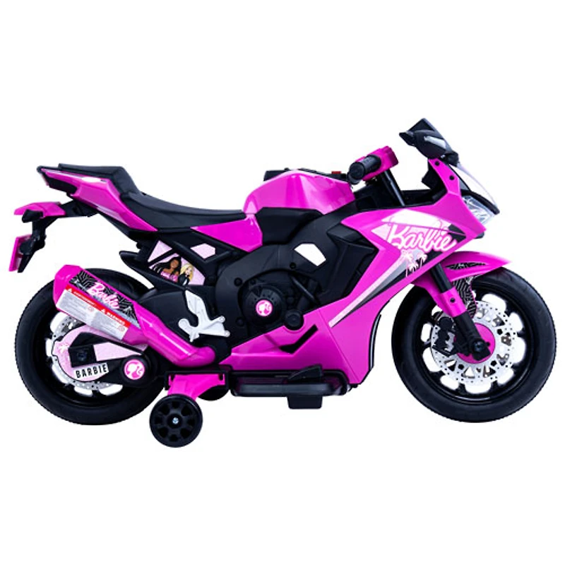 Moto porteuse Barbie 6 V de Flybar - Rose