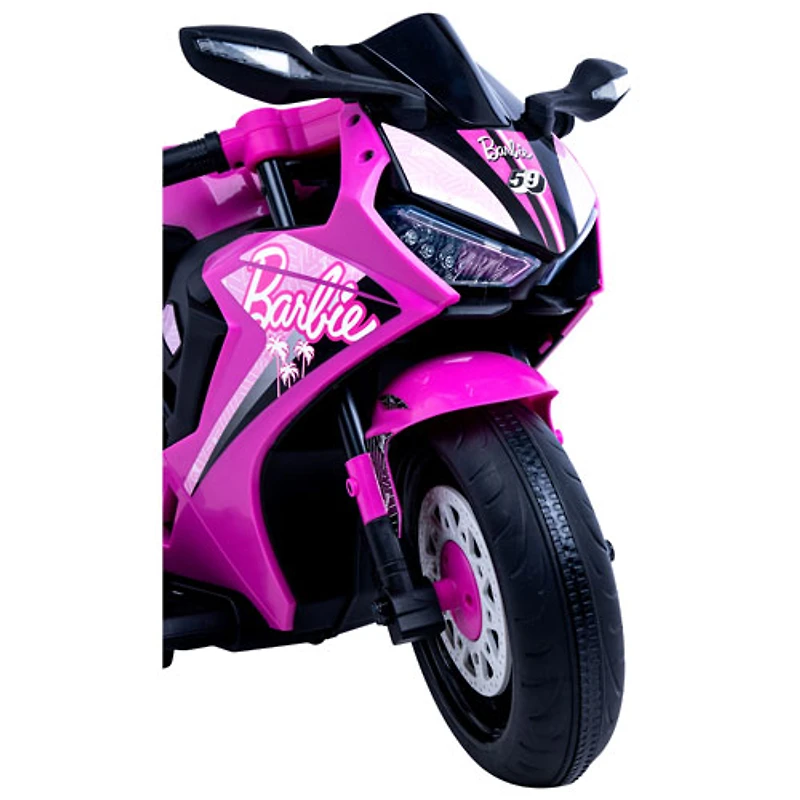 Moto porteuse Barbie 6 V de Flybar - Rose