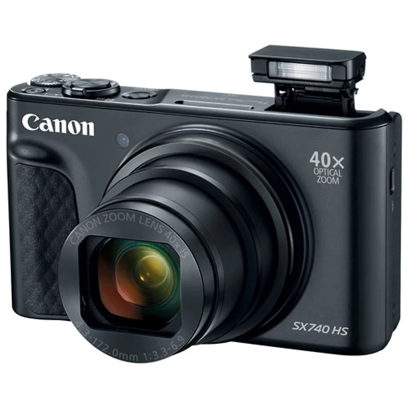 Canon PowerShot SX740 HS Wi-Fi 20.3MP 40x Optical Zoom Digital Camera - Black