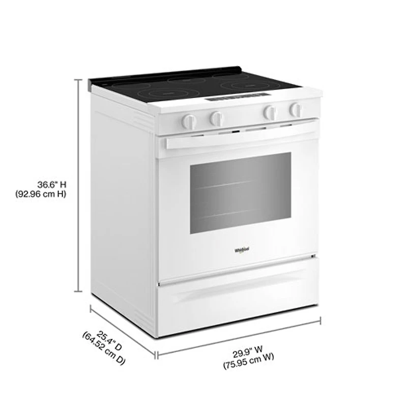 Whirlpool 30" 5.3 Cu. Ft. Fan Convection 5-Element Slide-In Electric Air Fry Range (YWSES4530TW) - White