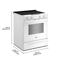 Whirlpool 30" 5.3 Cu. Ft. Fan Convection 5-Element Slide-In Electric Air Fry Range (YWSES4530TW) - White