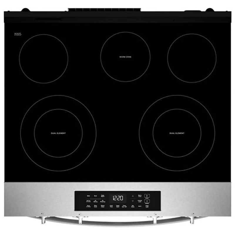 Whirlpool 30" 5.3 Cu Ft 5-Element Slide-In Electric Air Fry Range (YWSES4530TZ) -Fingerprint Resistant Stainless