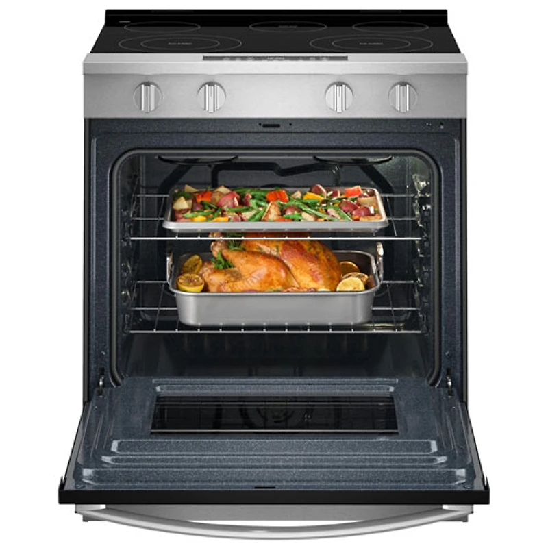 Whirlpool 30" 5.3 Cu Ft 5-Element Slide-In Electric Air Fry Range (YWSES4530TZ) -Fingerprint Resistant Stainless