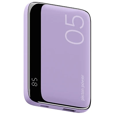 LOGiiX Vibrance Piston Power 5000 mAh USB-C/USB-A Power Bank - Lavender