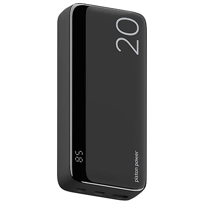 Chargeur portable USB-C double/USB-A de 20 000 mAh Vibrance Piston Power de LOGiiX - Noir