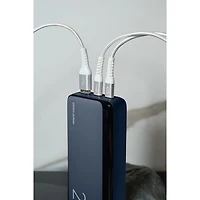 Chargeur portable USB-C double/USB-A de 20 000 mAh Vibrance Piston Power de LOGiiX - Bleu minuit