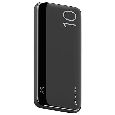 LOGiiX Vibrance Piston Power 10,000 mAh Dual USB-C/USB-A Power Bank - Black