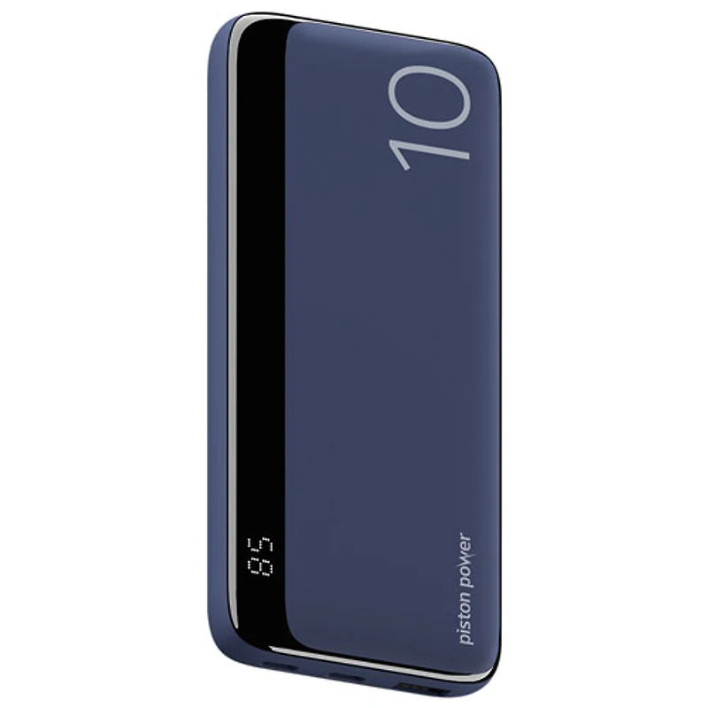 Chargeur portable USB-C double/USB-A de 10 000 mAh Vibrance Piston Power de LOGiiX - Bleu minuit