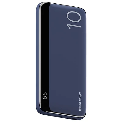 Chargeur portable USB-C double/USB-A de 10 000 mAh Vibrance Piston Power de LOGiiX - Bleu minuit