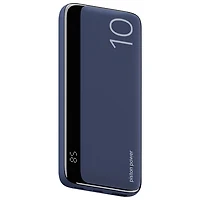 Chargeur portable USB-C double/USB-A de 10 000 mAh Vibrance Piston Power de LOGiiX - Bleu minuit