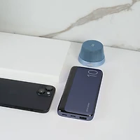 Chargeur portable USB-C double/USB-A de 10 000 mAh Vibrance Piston Power de LOGiiX - Bleu minuit
