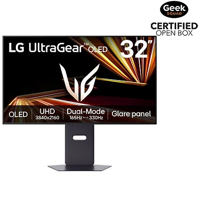 Boîte ouverte - Moniteur de jeu DELO Ultra HD 4K 165 Hz GàG 0,03 ms 32 po G-Sync FreeSync de LG (32GX850A-B) - Noir