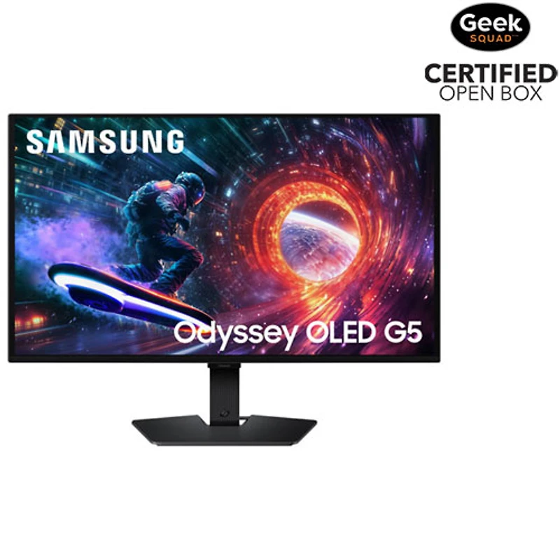 Boîte ouverte - Moniteur de jeu DELO QHD GàG 180 Hz 0,03 ms G-Sync FreeSync Odyssey 27 po de Samsung (LS27FG502SNXZA) - Noir