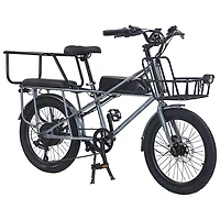 GoTyger Heavy-Duty Cargo Electric City Bike (500W Motor / 45km Range / 30km/h Top Speed) - Black