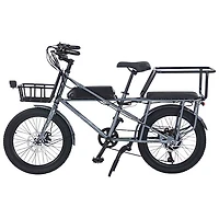 GoTyger Heavy-Duty Cargo Electric City Bike (500W Motor / 45km Range / 30km/h Top Speed) - Black