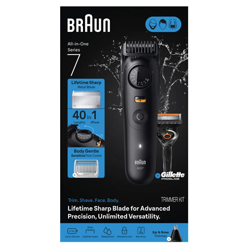 Trousse de soins sans fil tout-en-un avec ou sans eau Series 7 de Braun (AIO7530)