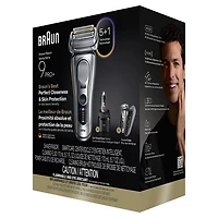 Rasoir sans fil à grille avec ou sans eau Series 9 PRO+ de Braun avec étui PowerCase (9677cc)