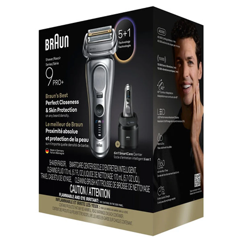 Rasoir sans fil à grille avec ou sans eau Series 9 PRO+ de Braun (9667cc)