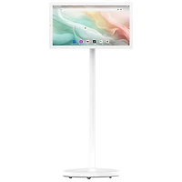 Écran intelligent portatif Android de 27 po d'InfinityPro avec support mobile, batterie intégrée et caméra - Blanc